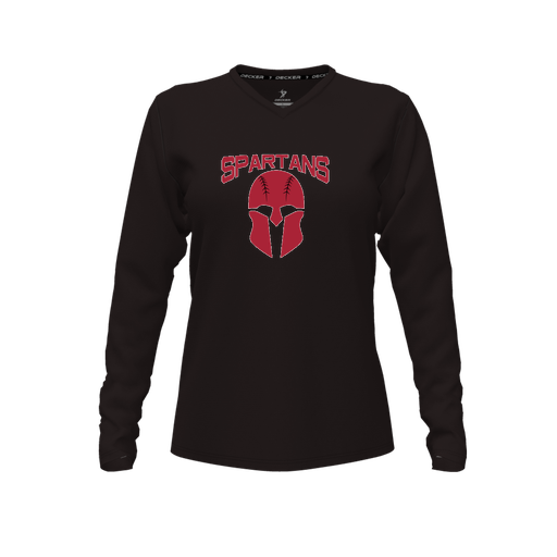 [CUS-DFW-TEES-CMF-VNK-LSL-BLK-FYXS-LOGO1] Comfort T-Shirt (Female Youth XS, Black, V Neck, Logo 1, Long Sleeve)