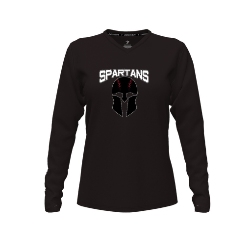 [FTLVCFBK-FYXS-LOGO2] Decker Comfort T-Shirt (Female Youth XS, Black, V Neck, Logo 2, Long Sleeve)