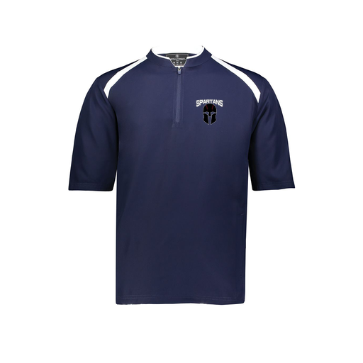 [229581-AS-NVY-LOGO2] Men's Dugout Short Sleeve Pullover (Adult S, Navy, Logo 2)