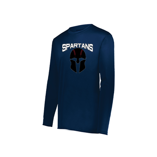 [222822.065.XS-LOGO2] Men's LS Smooth Sport Shirt (Adult XS, Navy, Logo 2)