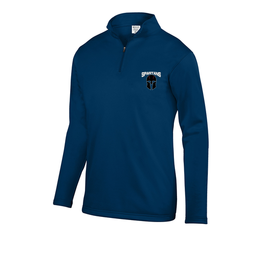 [FOLQFFNV-AS-LOGO2] Decker Men's FlexFleece 1/4 Zip (Adult S, Navy, Logo 2)