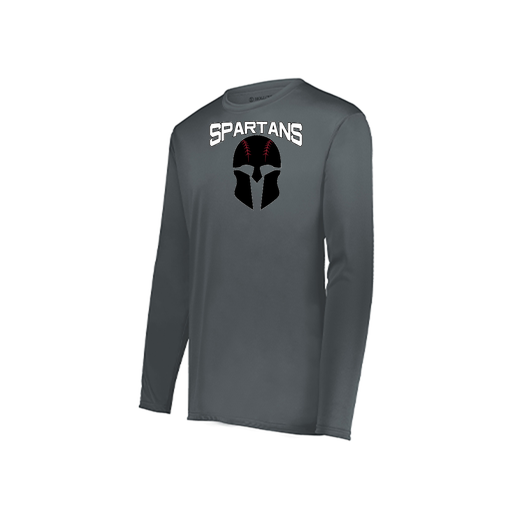 [222823.059.S-LOGO2] Youth LS Smooth Sport Shirt (Youth S, Gray, Logo 2)