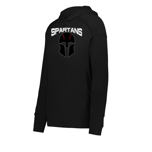 [222798.080.XS-LOGO2] Ladies Ventura Thin Knit Hoodie (Female Adult XS, Black, Logo 2)